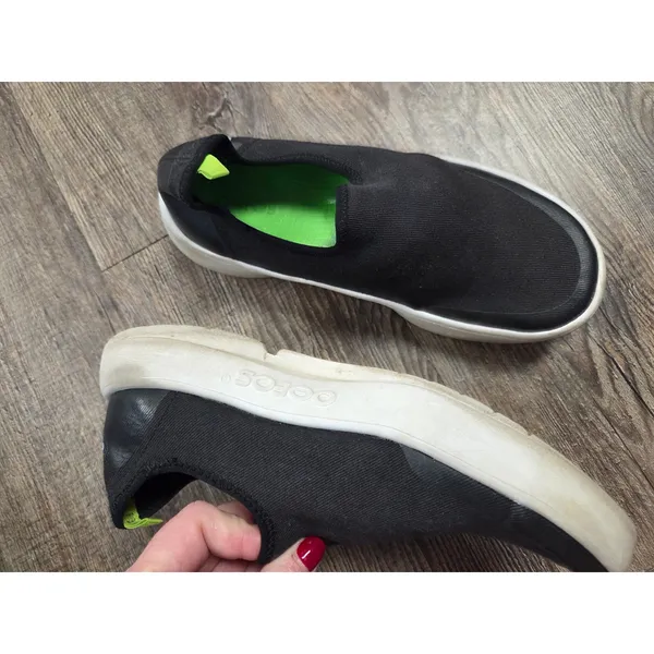 OOFOS OOmg 7 EU 38 Low Black White Recovery Slip On Shoes Sneakers - Image 8