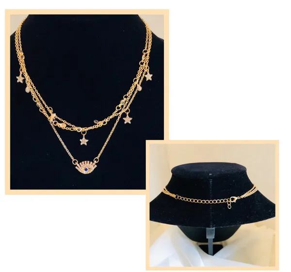 Bohemian Multi Layer Pendant Necklace Blue - Image 9