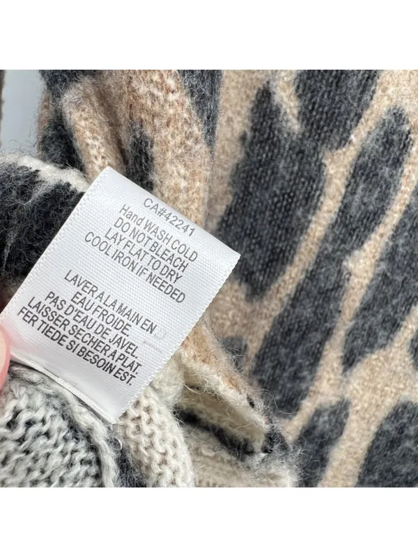 Young Fabulous & Broke Fuzzy Leopard Print V-Neck Sweater Size S/M Indie Casual - Image 12
