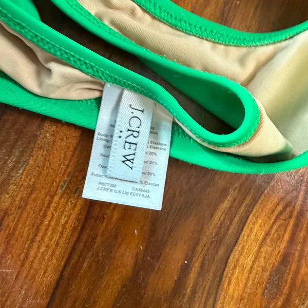 J.Crew Womens Kelly Green Scalloped V-Neck Front Tie Bikini Set XS - Image 9