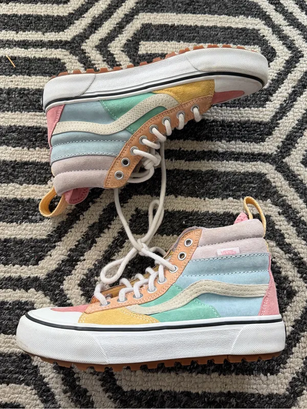 Vans Pastel Multi-Color Suede High-Top Sneaker Sk8-Hi MTE 2.0 DX SZ 6 Women’s - Image 2