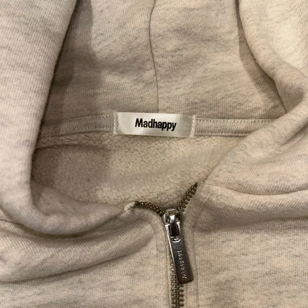 Madhappy Oatmeal Custom Meghan Trainor Full Zip Hoodie - Image 4