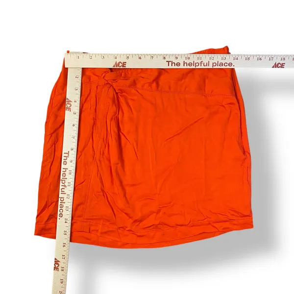Free People NWT Knotted Mini Skirt Womens Size 8‎ Orange Boho Beachy - Image 3