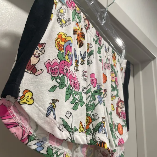 Disney Alice in Wonderland White Graphic Print Pajama Sleep Shorts - S - Image 3