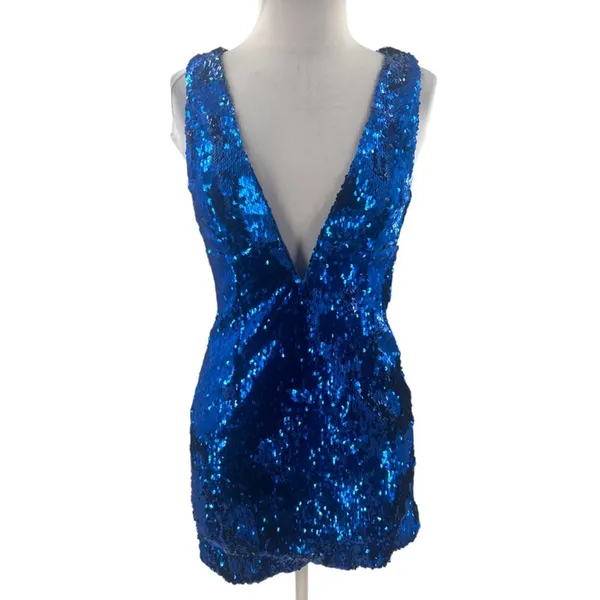 NBD Revolve Dinara Sequin‎ Mini Dress In Bright Cerulean Sz XS - Image 4