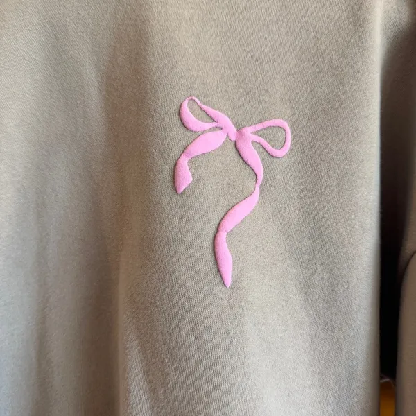 Edikted Sasha Bow Detail Hoodie & Sweatpants Set Beige Pink S - Image 4