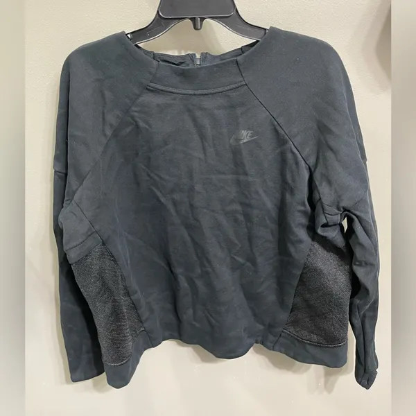 Nike Women’s Sportswear Black Tech Fleece Mesh Crew.‎ Size XL - Image 3