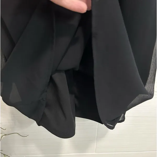 No Boundaries Little Black Dress Chiffon Adjustable Straps Sheer Ruffle Overlay S, Twee - Image 5