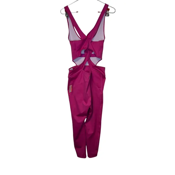 Free People Womens Jumpsuit Back It Up Pink‎ Dragonfruit One Piece Medium NWT - Image 7