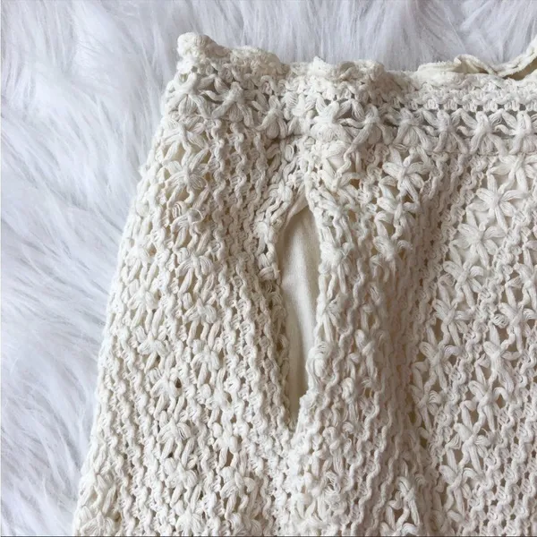 NWT free people‎ beach circle town ivory crochet skirt L - Image 5