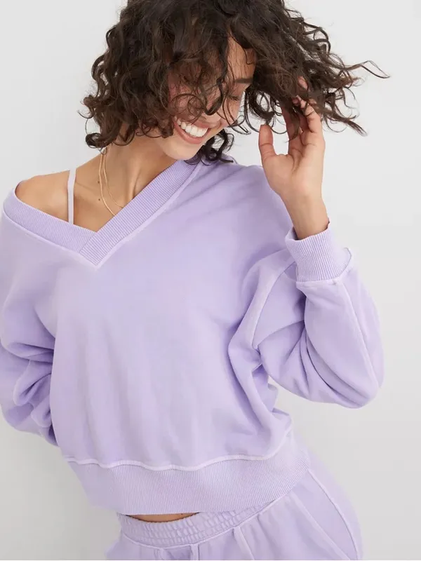 Aerie‎ House Party Sweatshirt Lavender Purple - Image 2
