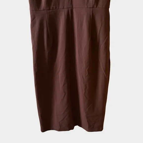 Universal Standard Moriah Brown V-Neck‎ Twill Dress Size 2XS (6-8) Minimalist - Image 4
