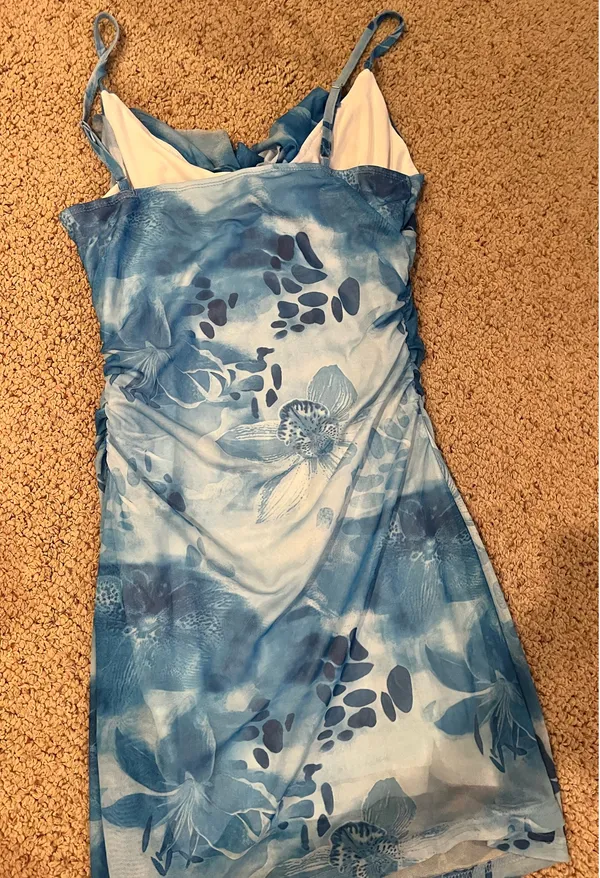 Floral mini dress Blue - Image 5