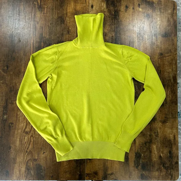 Boohoo Lime Green Turtleneck Sweater | Lightweight Knit Pullover US4 - Image 3