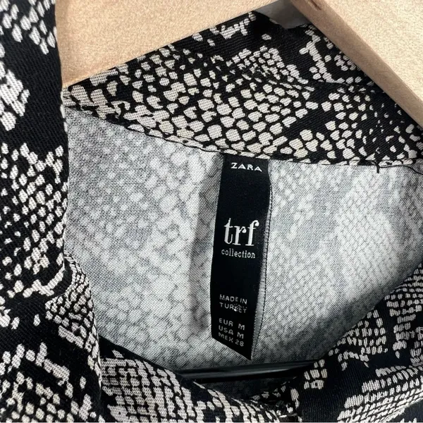 Zara Snake Print Button‎ Front Boxy Long Sleeve Button Up Top - Image 4