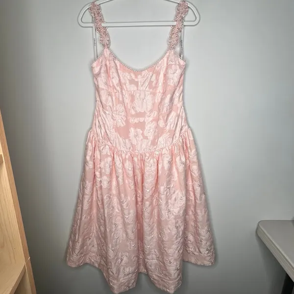 For Love & Lemons Florence Drop Waist Midi Dress Size L - Image 4