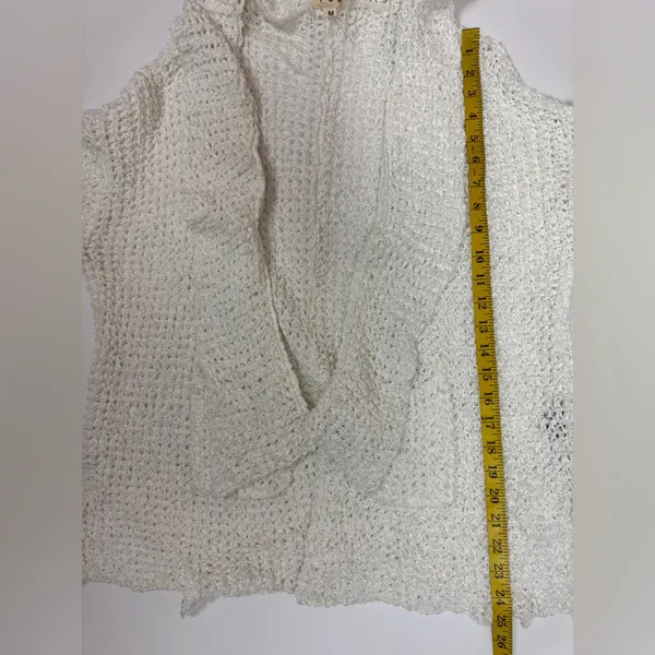 POL - Ivory/Oatmeal Loose Weave Cozy Cardigan Size Medium. G#34 - Image 12