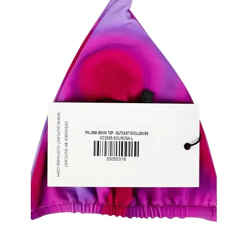 Outcast Swim Paloma Triangle Bikini Top Sol‎ Rosa Pink Red Size Large - Image 5