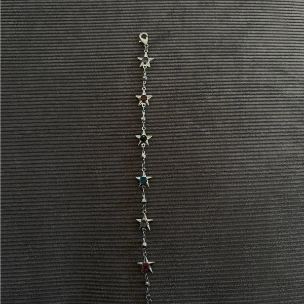 Sterling Star Charm Bracelet with Blue Accents - Image 3