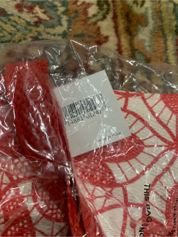 Floral Design Spring Summer Tote Bag Red And White Brand New - Image 4