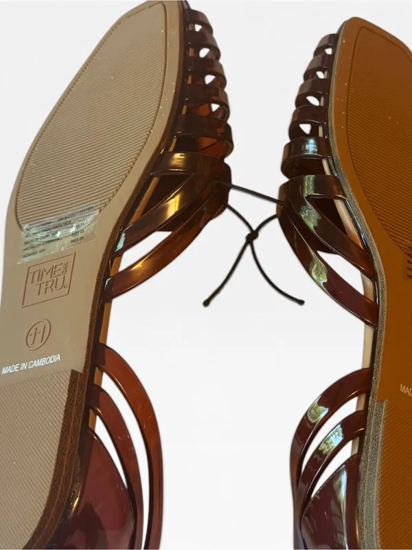 Time and Tru Women's Huarache Jelly Sandals Flats Sz 11 NWT - Image 8