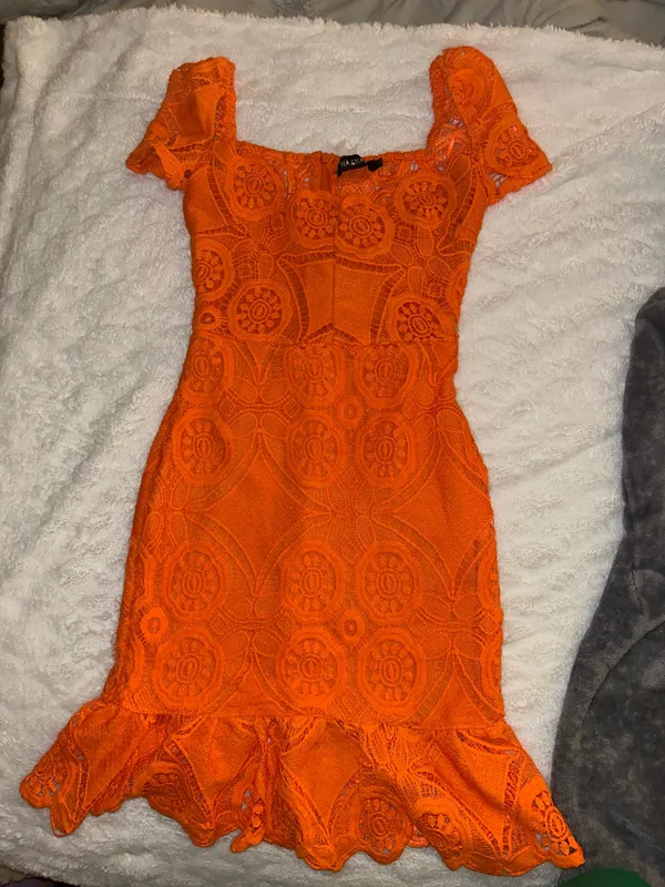 Orange citrus dress Size XS - Image 3