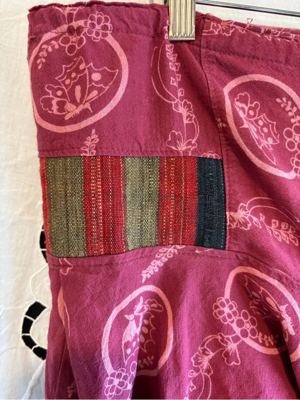 handmade boho wrap harem pants cotton butterfly print festival lagenlook - Image 6