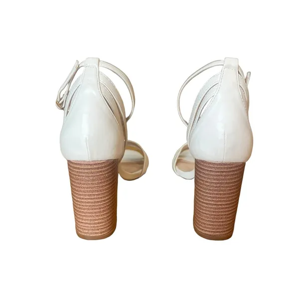 Lulus Shayla White Ankle Strap Heels Womens Size 8.5 - Image 7