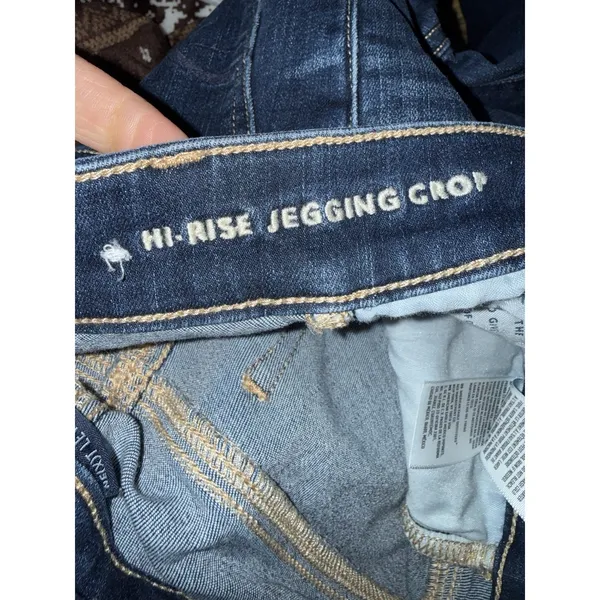 American Eagle 00R Next Level Stretch Hi-Rise Jegging Crop Distressed Denim Jean - Image 9