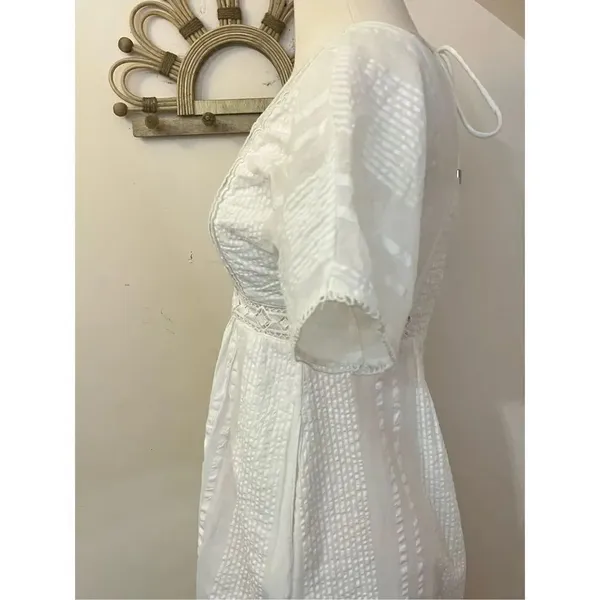 Anthropologie Alene Embroidered Lace Midi Dress White XS/O - Image 3