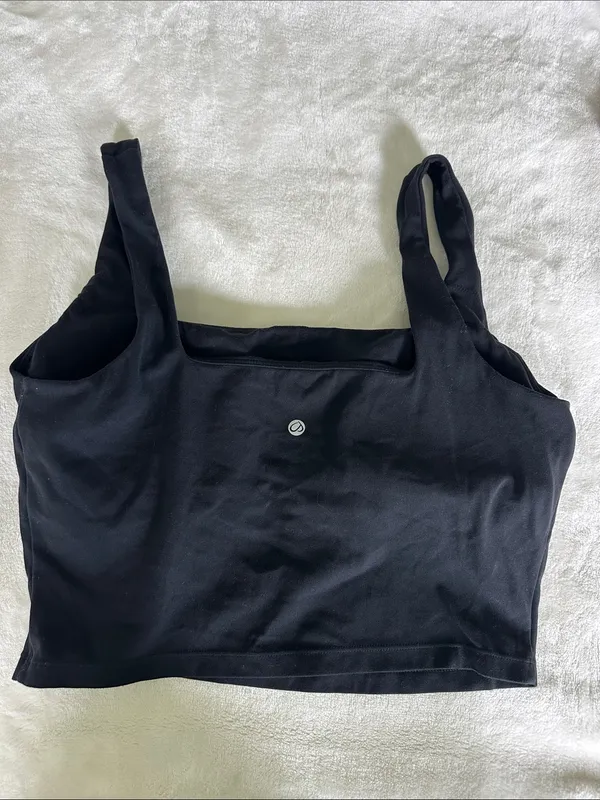 CRZ yoga Black Square-Neck Crop Tank Top - Image 2