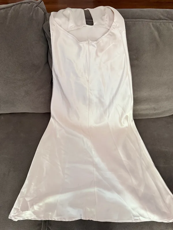 Off white silky dress Size XS - Image 4