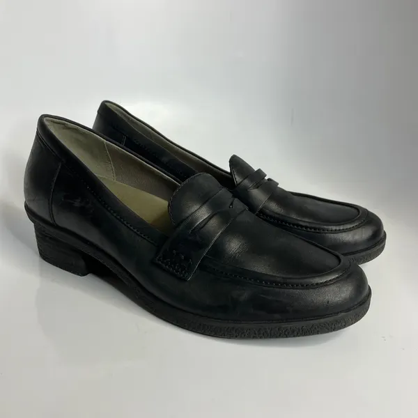 Dansko Danika burnished black‎ leather loafers stacked heel women's size 40/9.5 - Image 4