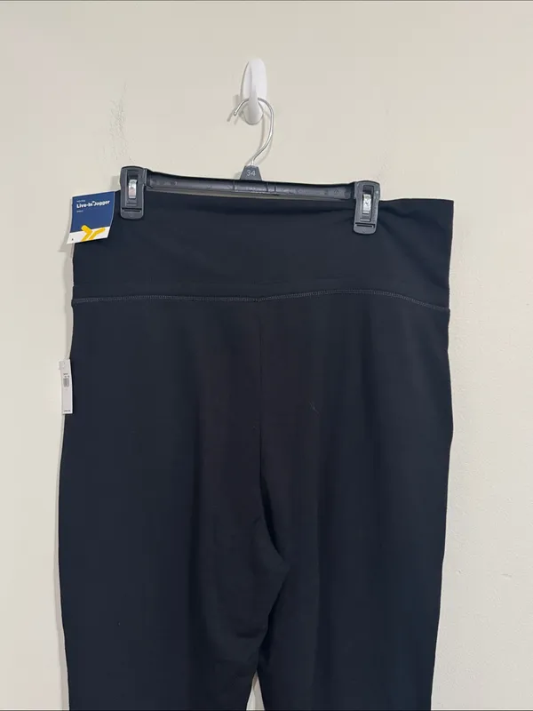 Old Navy Mid-Rise Lived in Jogger in BlackJack Patch Pocket Brushed Soft Cozy L - Image 5