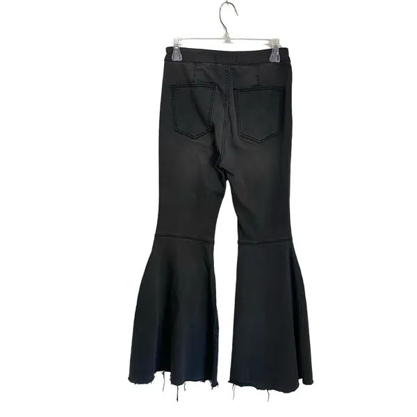 We The Free Groovy Ultra Flare Jeans 27S Black Wash High Rise Boho Retro‎ - Image 6