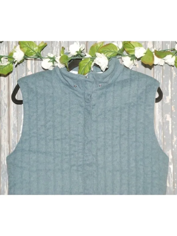 Vampire 1950 Wool Ski Vest 46 Blue Made Italy Wool Apres Ski Authier - Image 3