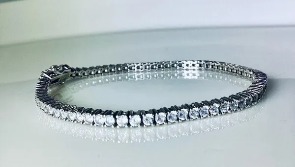 NWOT 925 Sterling Silver 4mm Tennis Bracelet - Image 2