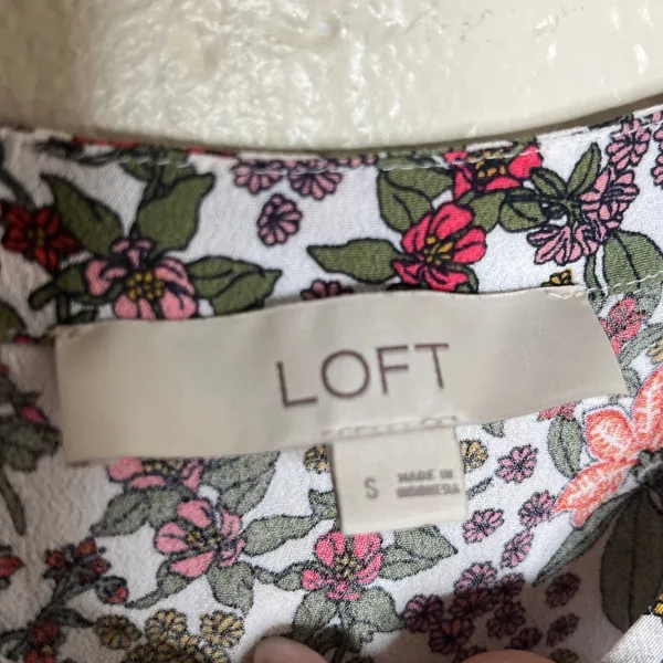 LOFT Womens Floral Peplum Tank Top Square Neck Sleeveless Blouse Multi Color S - Image 2