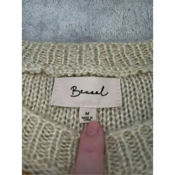 Women’s Striped Fall Oranges/Maroon/Cream Knit Sweater Medium - Image 7
