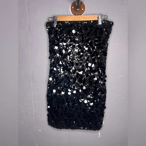 Edikted Samba Sequin Strapless Mini Dress Size Large - Image 4