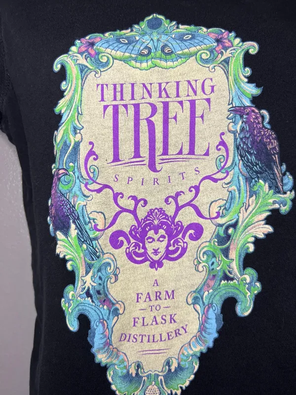 Econscious Shirt Womens Small Black Thinking Tree Spirits Graphic Tee Top - Image 5