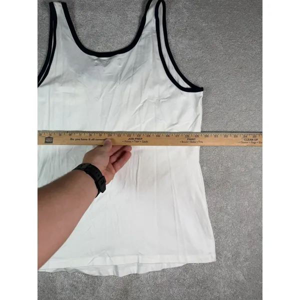 Nike Women's XL Tank Top NWT White Black Trim Pocket Swoosh Retro Y2K New* Read - Image 9