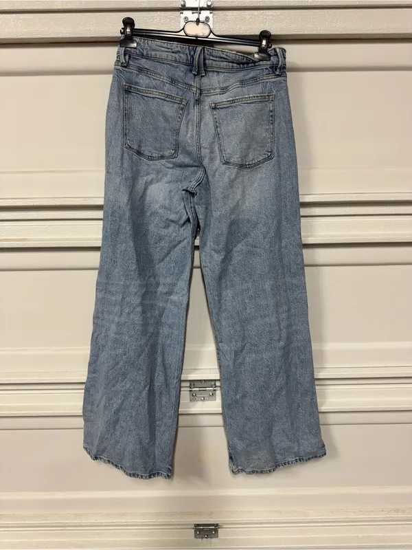 Good American Good Ease Crossover Waist Wide Leg Jeans Size 4/27 - Image 5