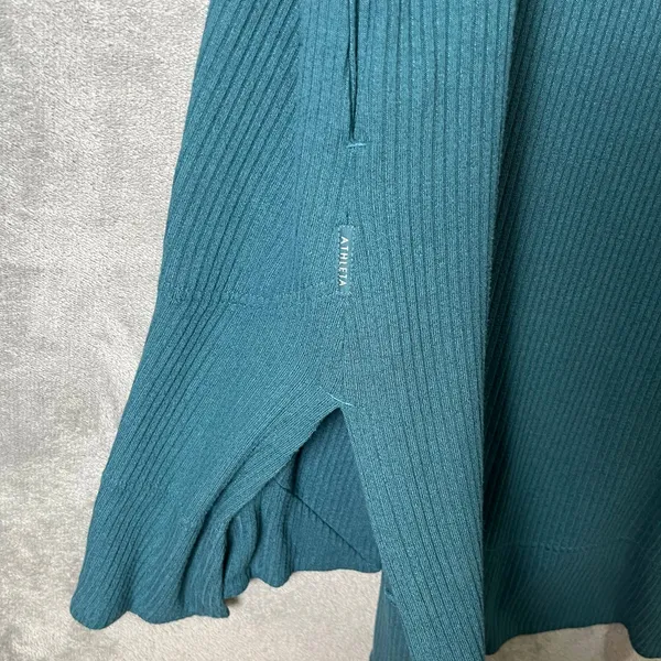 Athleta Harmony Wrap Cardigan Ribbed Borealis Green XS Comfort‎ Lounge Pockets - Image 7