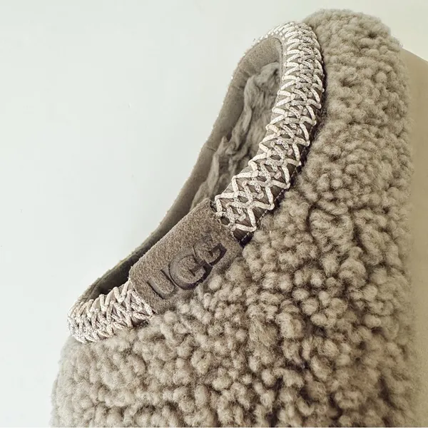UGG Tazz Maxi Curly Genuine Shearling Slipper Grey - Image 8