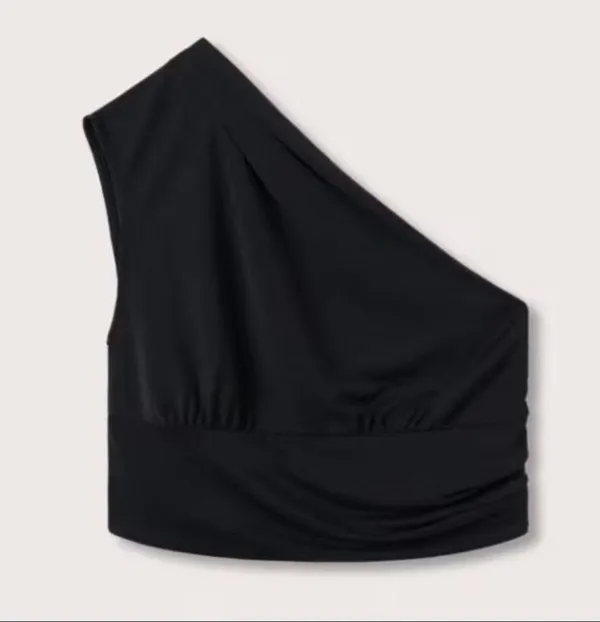 Mango One Shoulder Crop Top Size M - Image 2