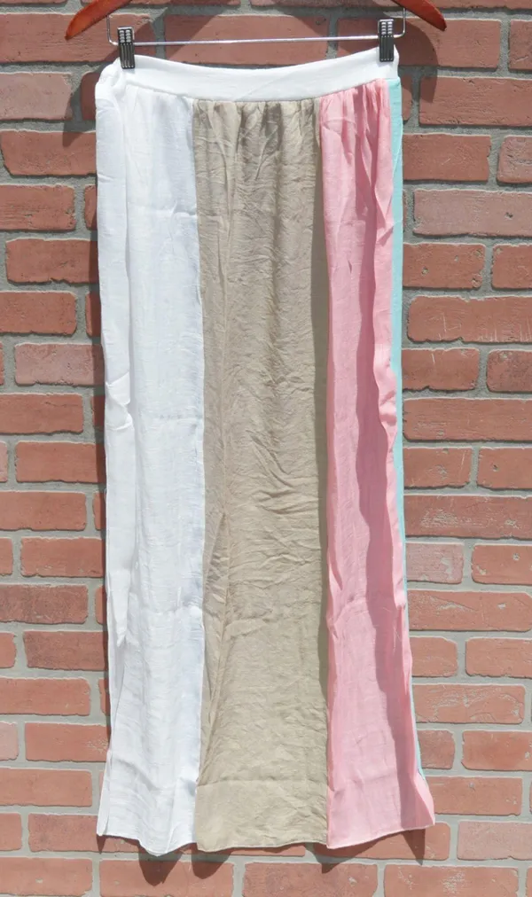 Colorblock Bikini Cover Up Side Tie Beach Skirt - Image 2