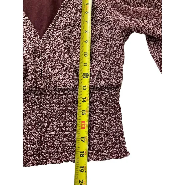 Abercrombie & Fitch Burgundy V-neck Blouse Women Top Size XS | 6-23 - Image 4