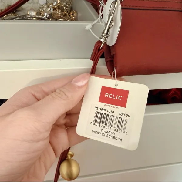 Relic Tomato Red Women's Bag / Checkbook with long & short strap - Image 3