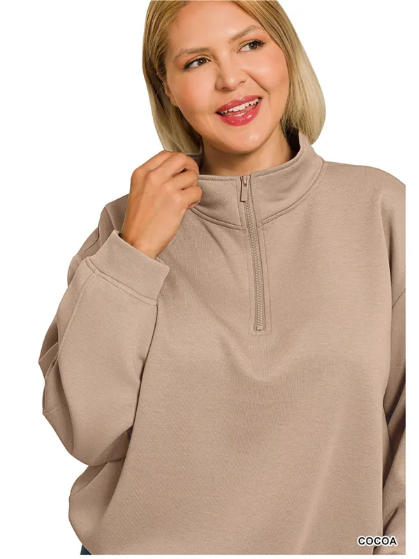 New!Plus Size Cocoa Plus scuba half zip pullover sweatshirt Size 3X - Image 3
